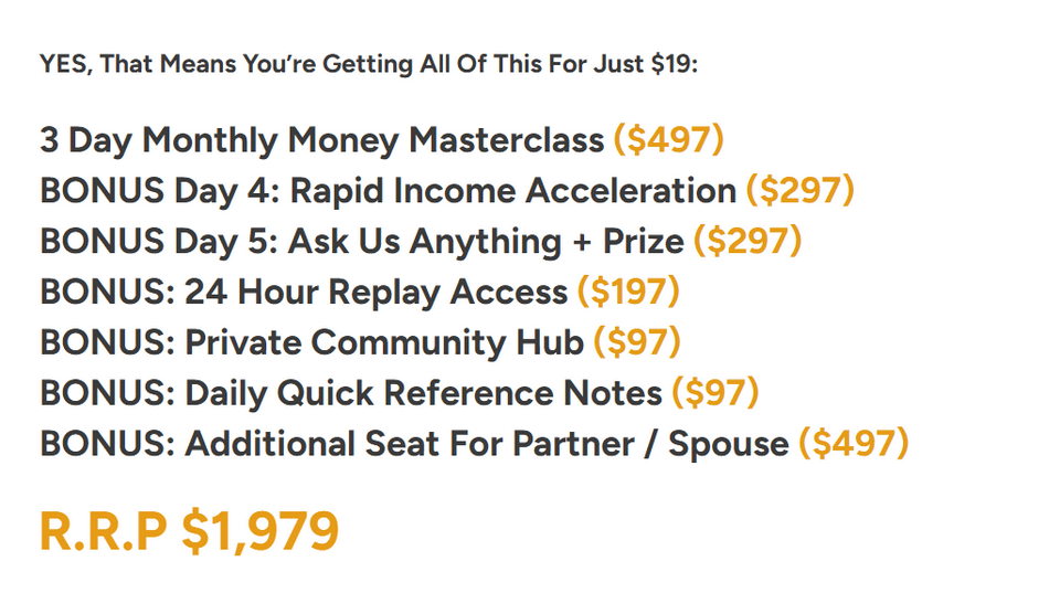 Monthly Money Masterclass Review